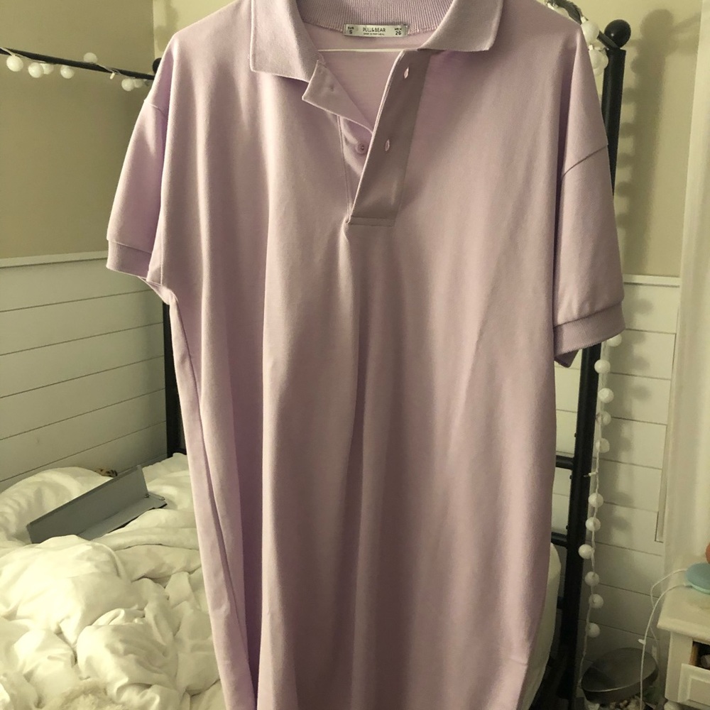 Pull & Bear polo style dress in Lavender
